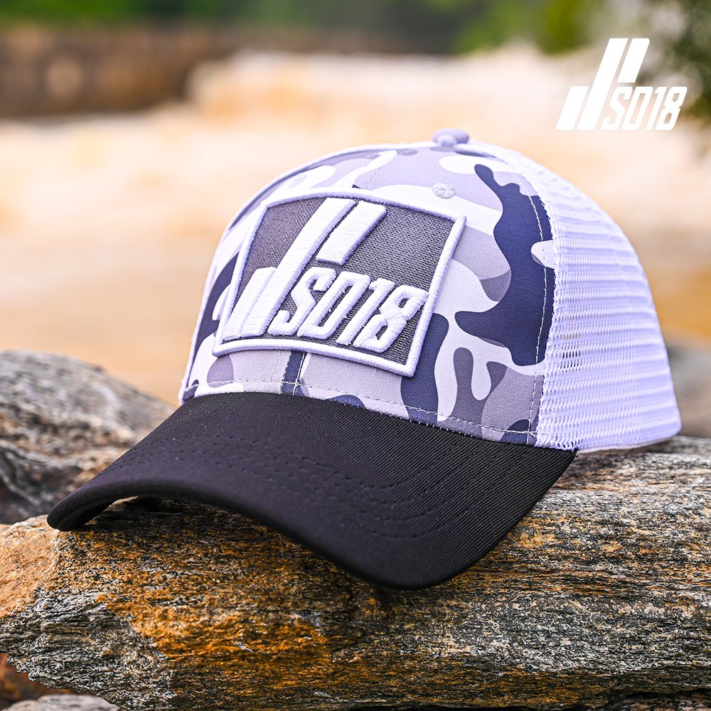 SD18 White Camou Flage Cap