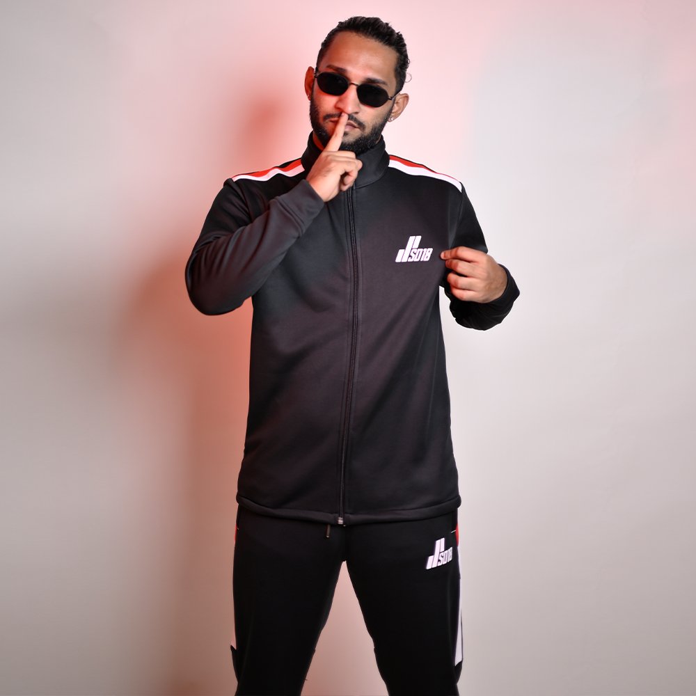 BLACK TAIWAN VELVET TRACKSUIT