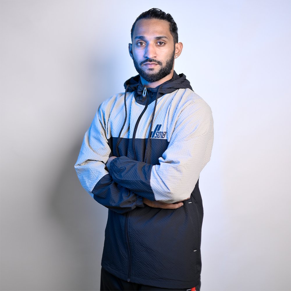 SD18 SOFT GREY & BLACK HOODIE