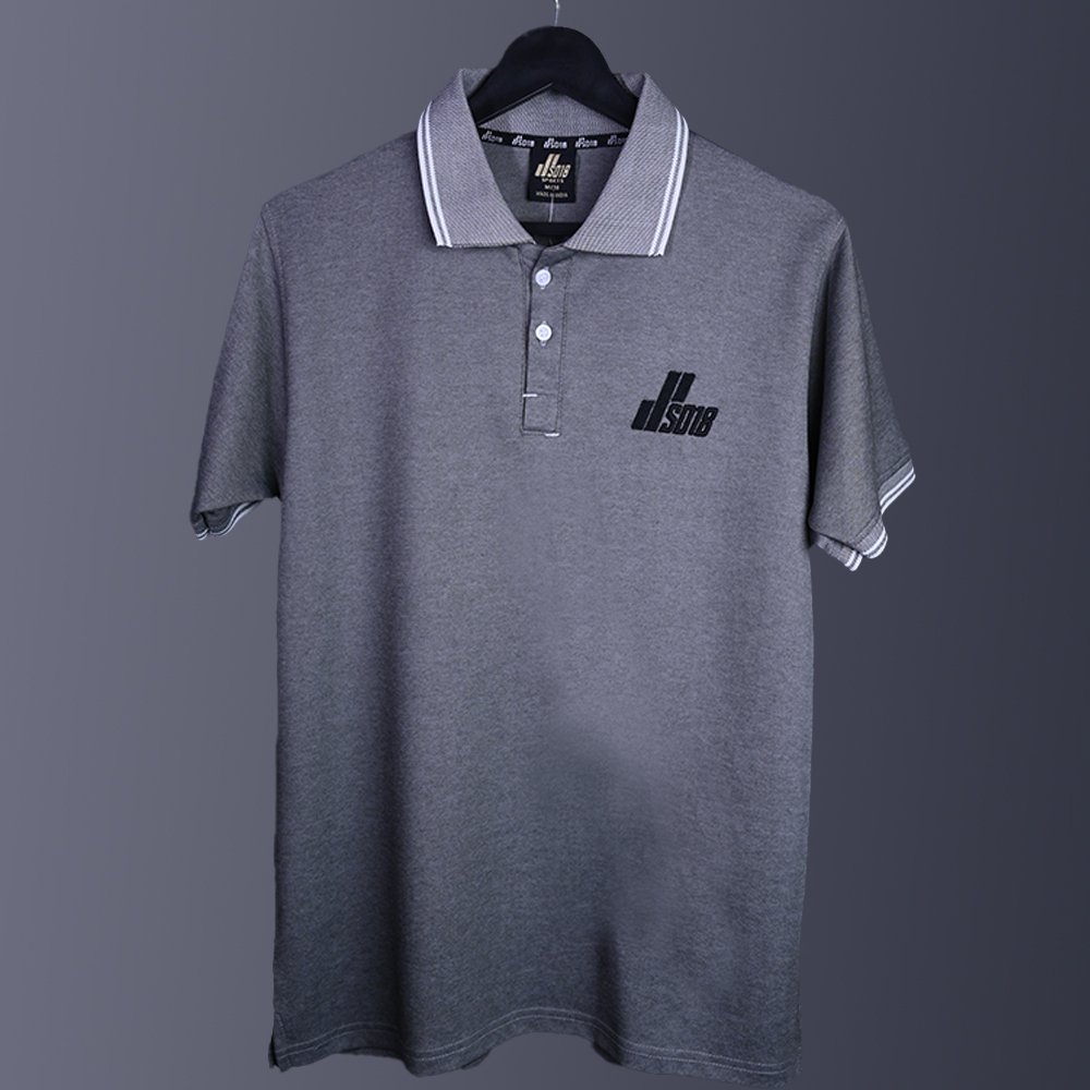 SD18 GREY PREMIUM POLO T-SHIRT