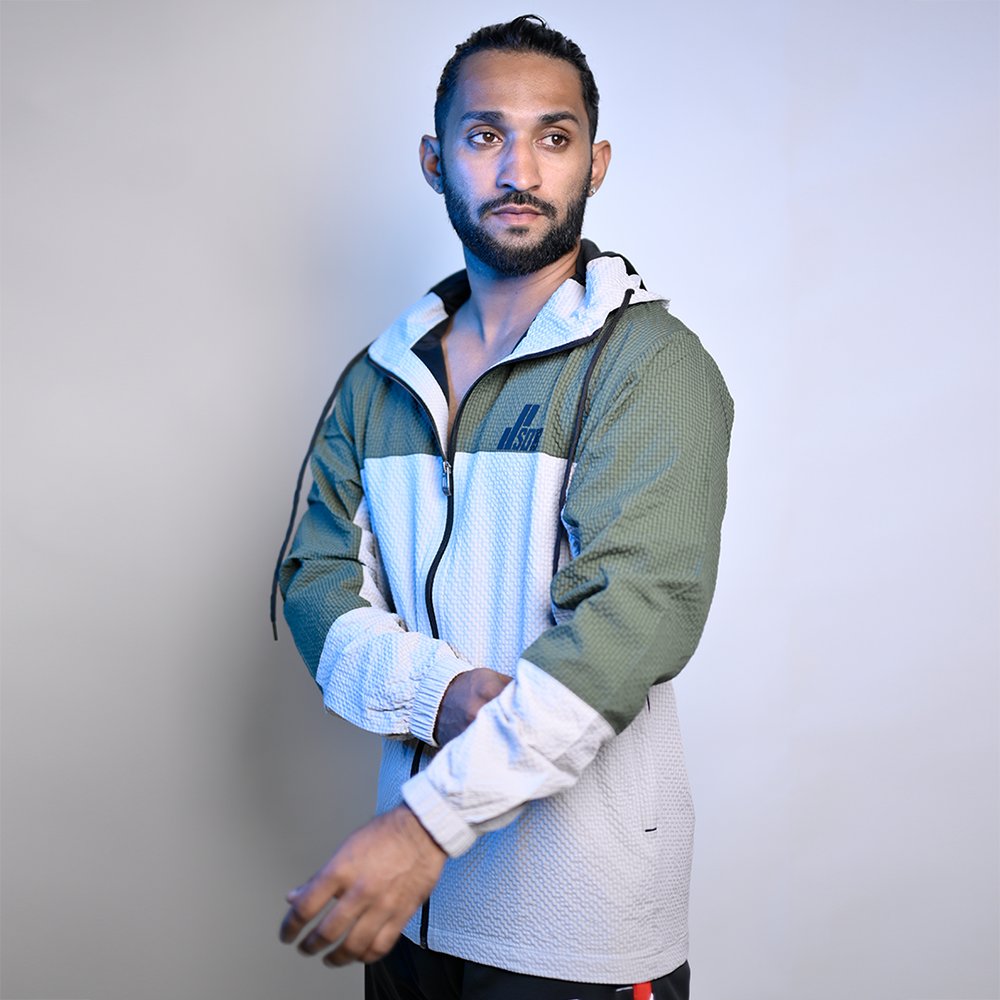 SD18 OLIVE & SOFT GREY HOODIE