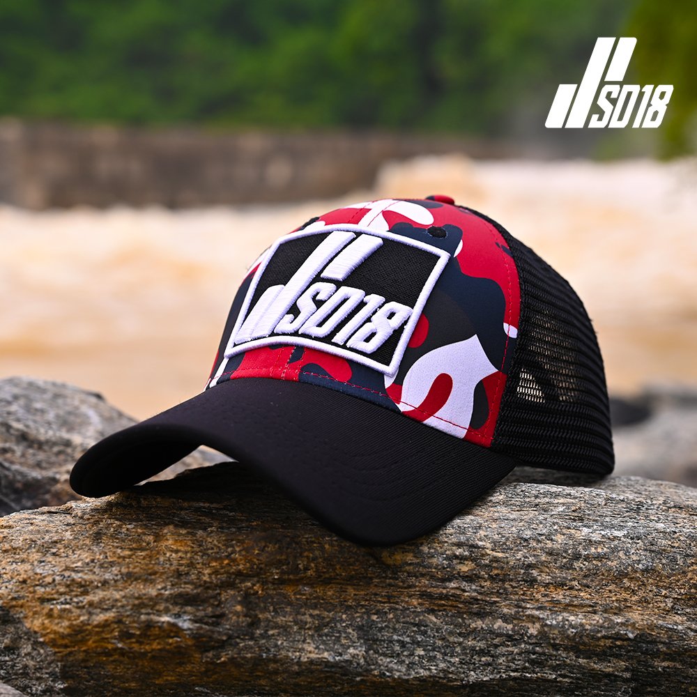 SD18 Red Camou Flage Cap