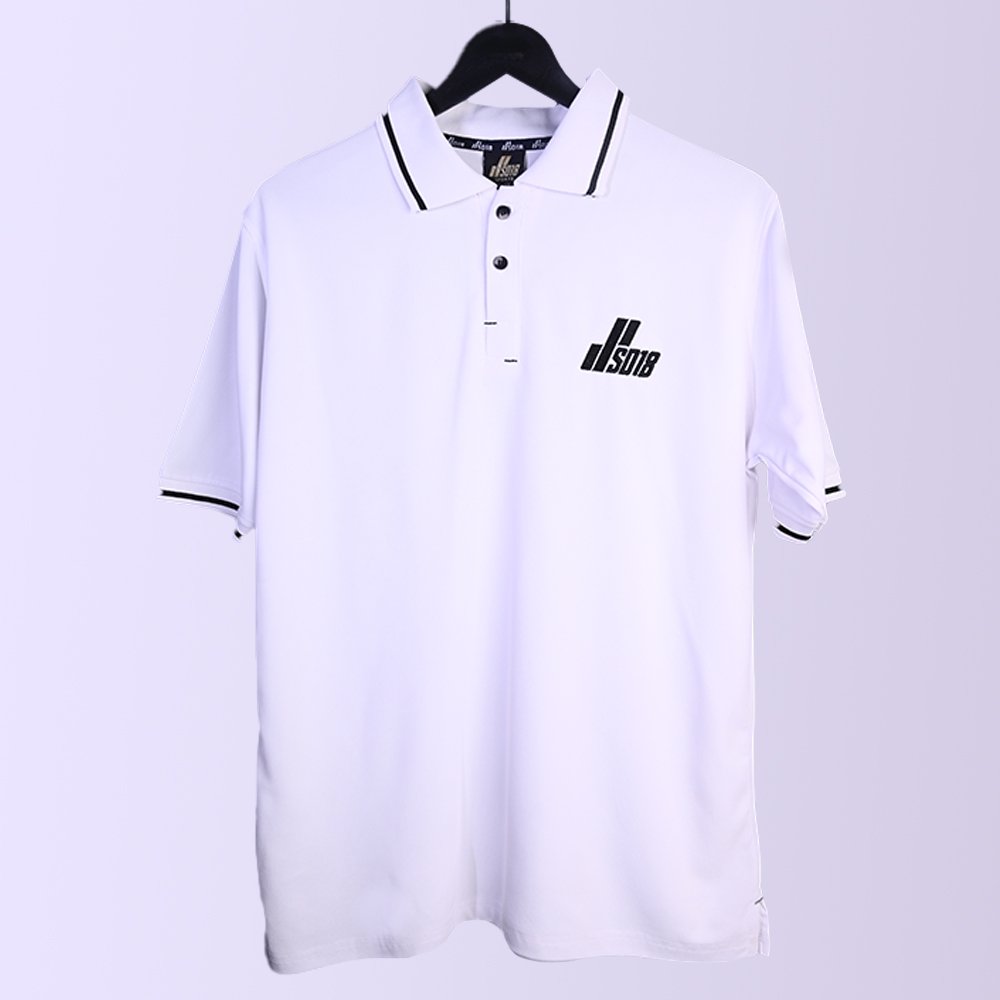 SD18 WHITE BASIC POLO T-SHIRT